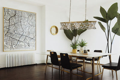 16'' Triangulo 8 Light True Brass Linear Pendant