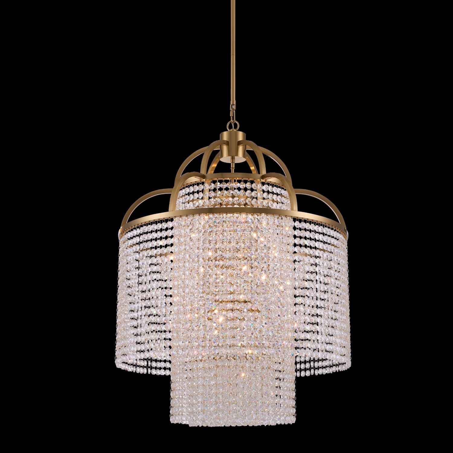 34'' Torta 12 Light True Brass Chandelier