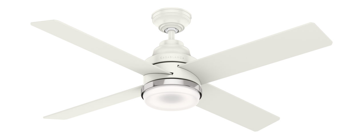Casablanca 54 inch Daphne Fresh White Ceiling Fan with LED Light Kit and Wall Control