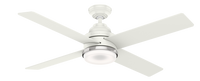 Casablanca 54 inch Daphne Fresh White Ceiling Fan with LED Light Kit and Wall Control