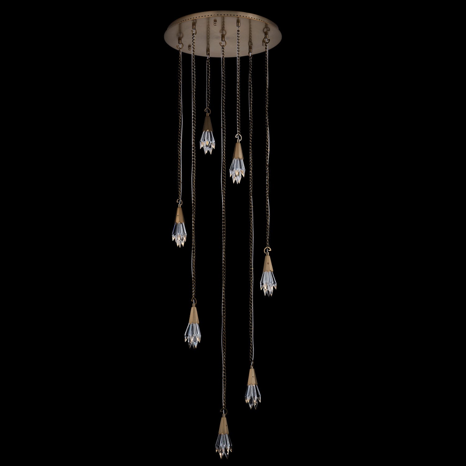 8'' Tulipani 7 Light Winter Brass Multi-Pendant