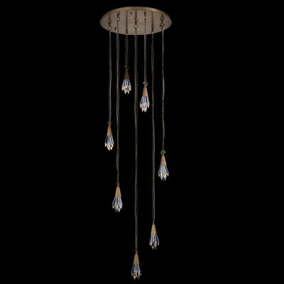 8'' Tulipani 7 Light Winter Brass Multi-Pendant