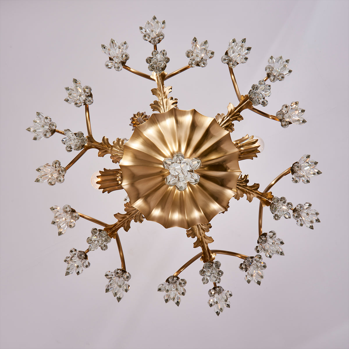 38'' Tulipani 6 Light Winter Brass Chandelier