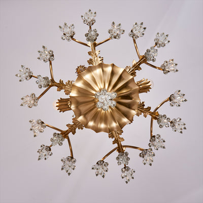 38'' Tulipani 6 Light Winter Brass Chandelier