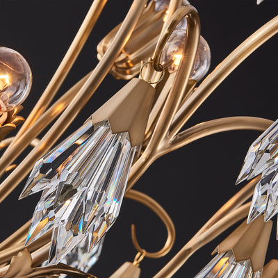 38'' Tulipani 6 Light Winter Brass Chandelier