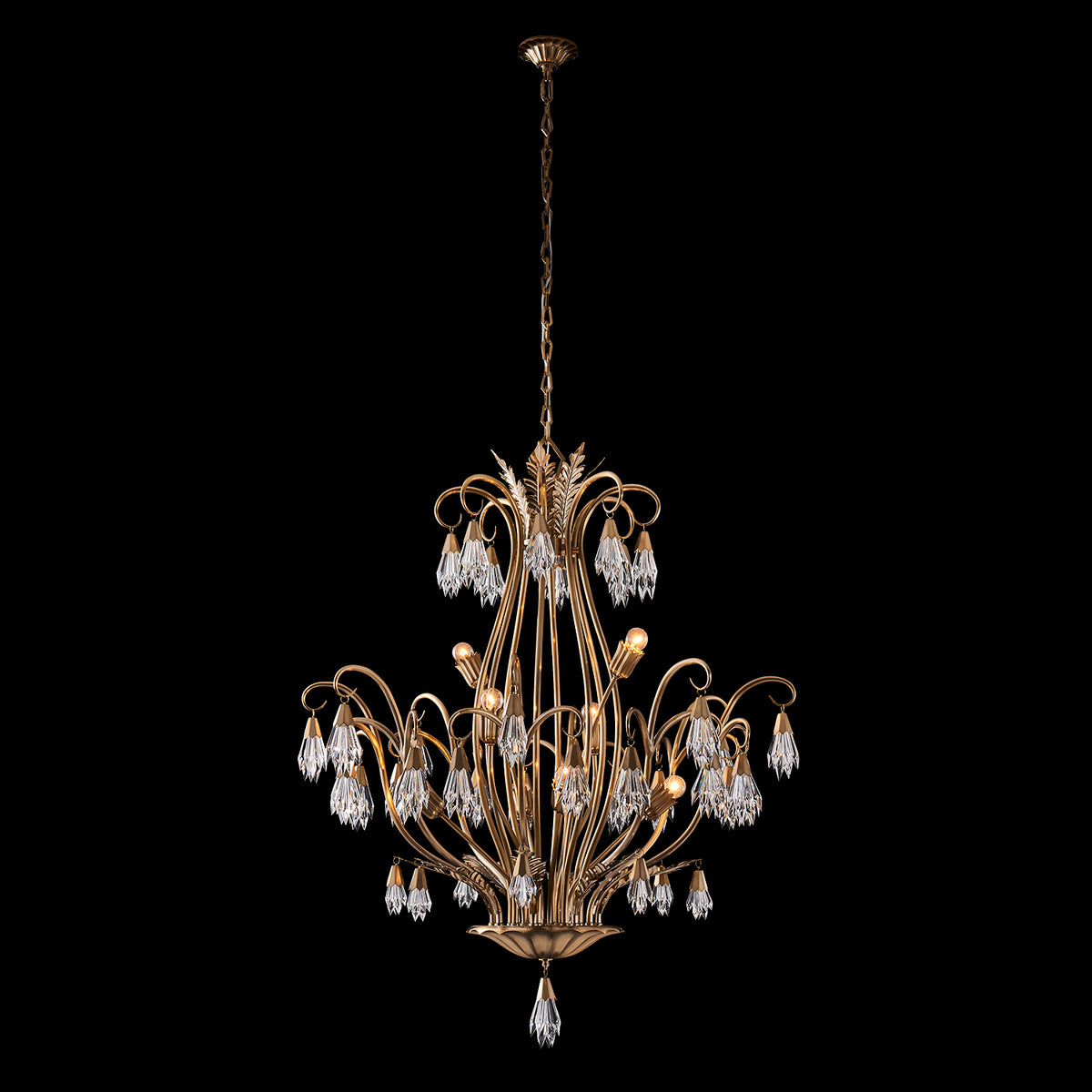 48'' Tulipani 8 Light Winter Brass Chandelier