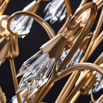 48'' Tulipani 8 Light Winter Brass Chandelier