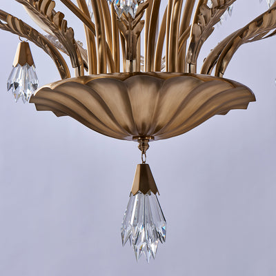 48'' Tulipani 8 Light Winter Brass Chandelier