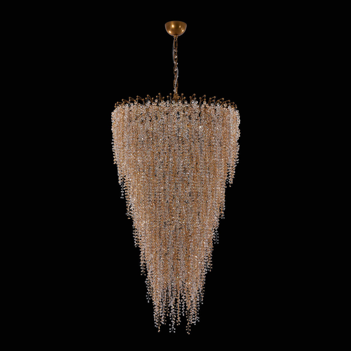 70'' Fuji 36 Light True Brass Chandelier