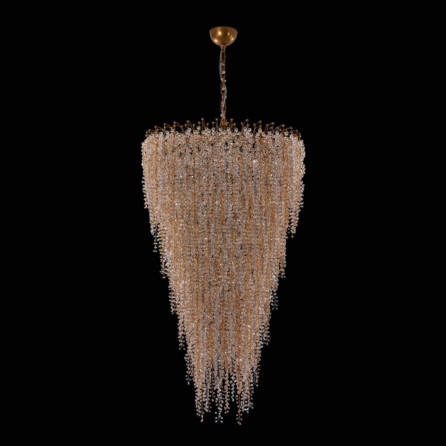 70'' Fuji 36 Light True Brass Chandelier