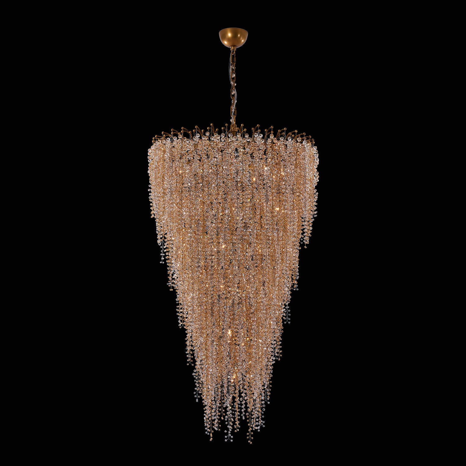 70'' Fuji 36 Light True Brass Chandelier
