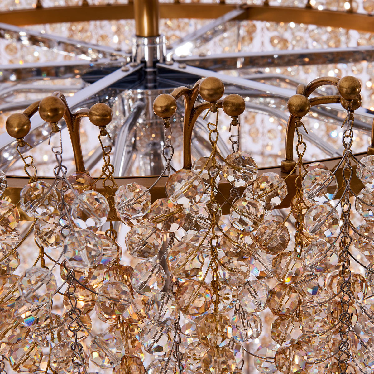 70'' Fuji 36 Light True Brass Chandelier