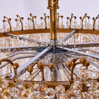 70'' Fuji 36 Light True Brass Chandelier
