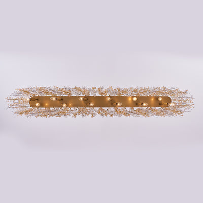 20'' Fuji 12 Light True Brass Linear Pendant
