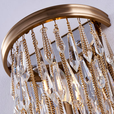 8'' Frangia 3 Light Brushed Champagne Gold Wall Sconce