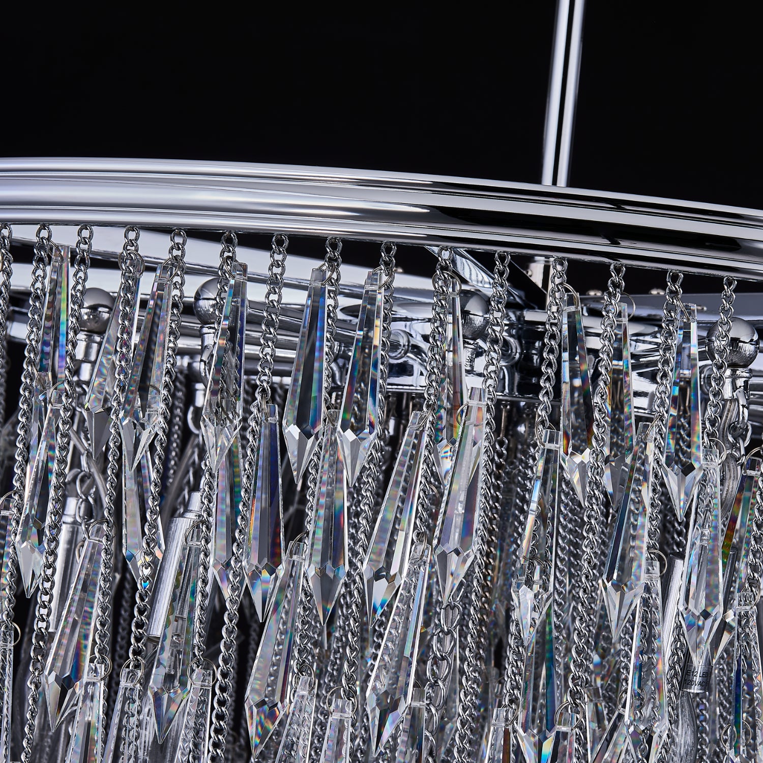 41'' Frangia 12 Light Chrome Chandelier