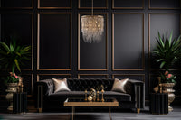 50'' Frangia 18 Light Brushed Champagne Gold Chandelier