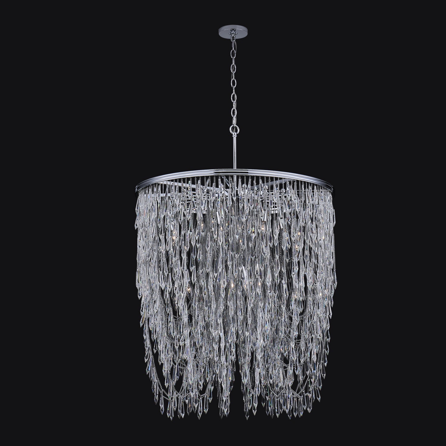 50'' Frangia 18 Light Chrome Chandelier
