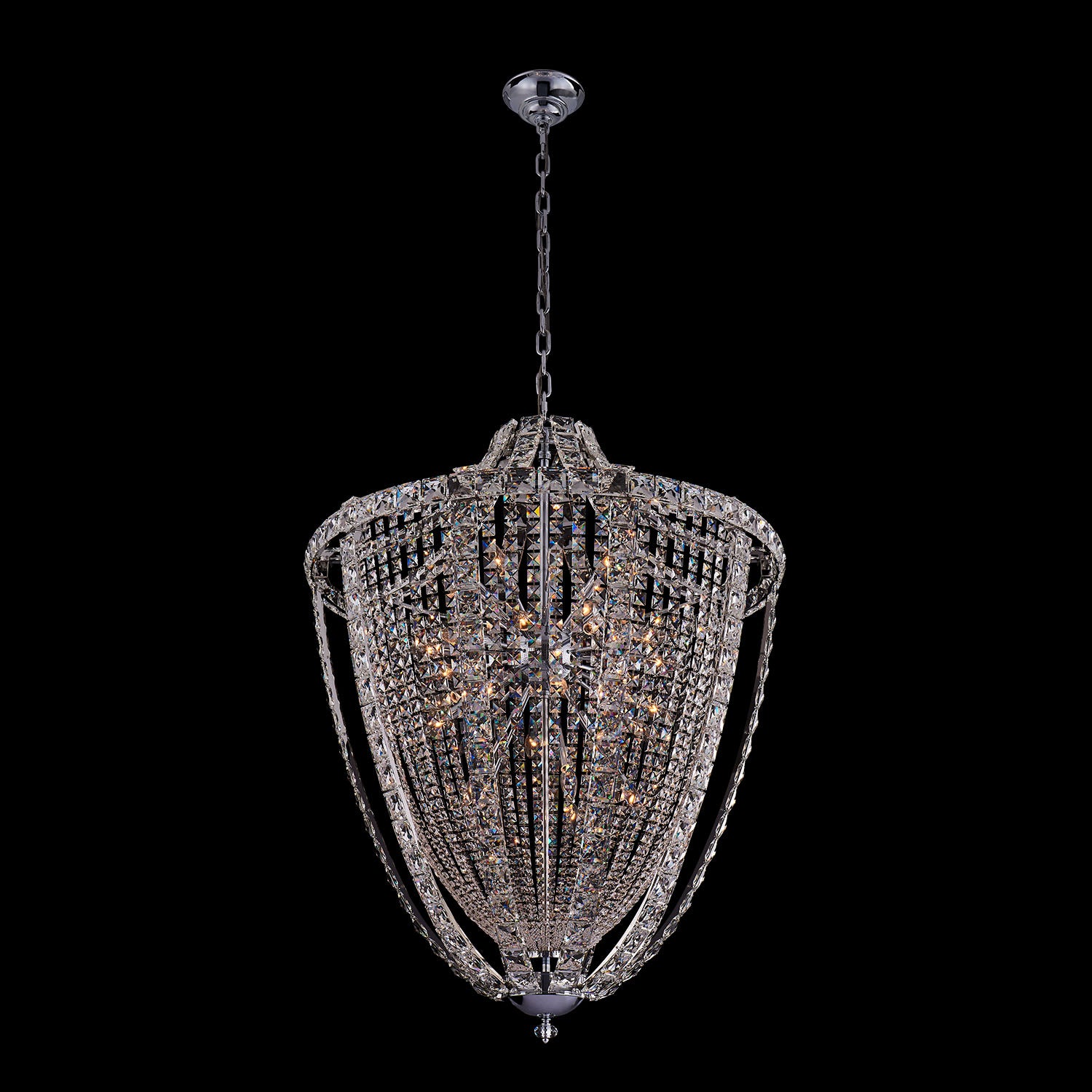 51'' Scudo 35 Light Chrome Chandelier