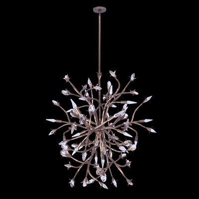 35'' Fiore 16 Light Pearlized Antique Brass Chandelier