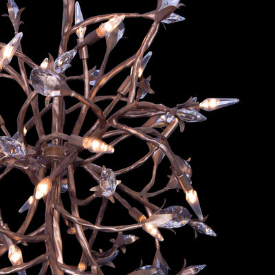 35'' Fiore 16 Light Pearlized Antique Brass Chandelier