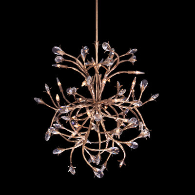 37'' Fiore 24 Light Pearlized Antique Brass Chandelier