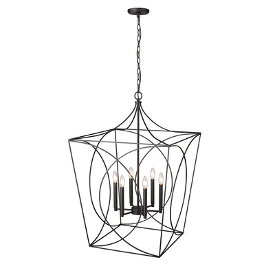 6.1'' Tracy Matte Black 6 Light Pendant