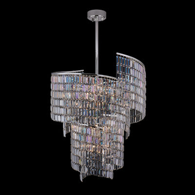 40'' Vortice 19 Light Silver Chandelier