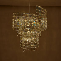 40'' Vortice 19 Light Silver Chandelier