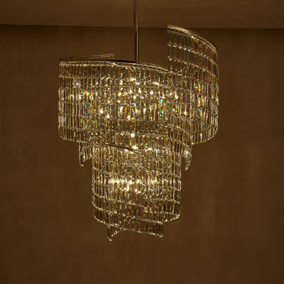 40'' Vortice 19 Light Silver Chandelier