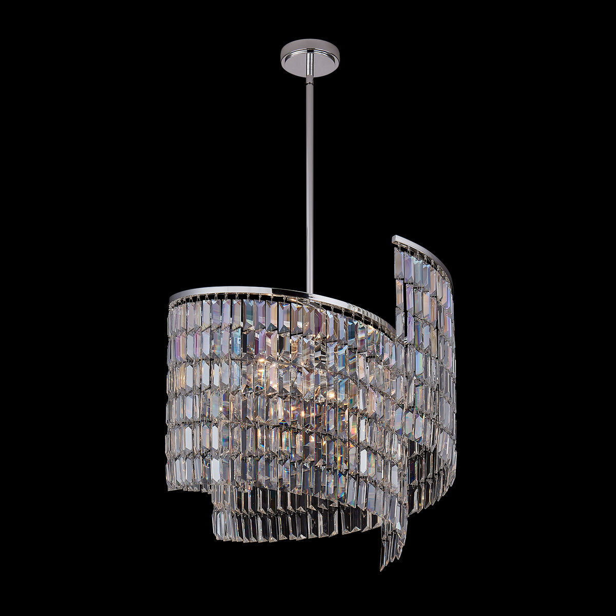 23'' Vortice 7 Light Silver Chandelier