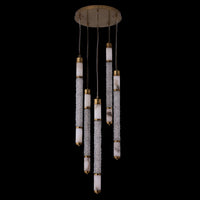 44'' Tubo 5 Light True Brass Multi-Pendant