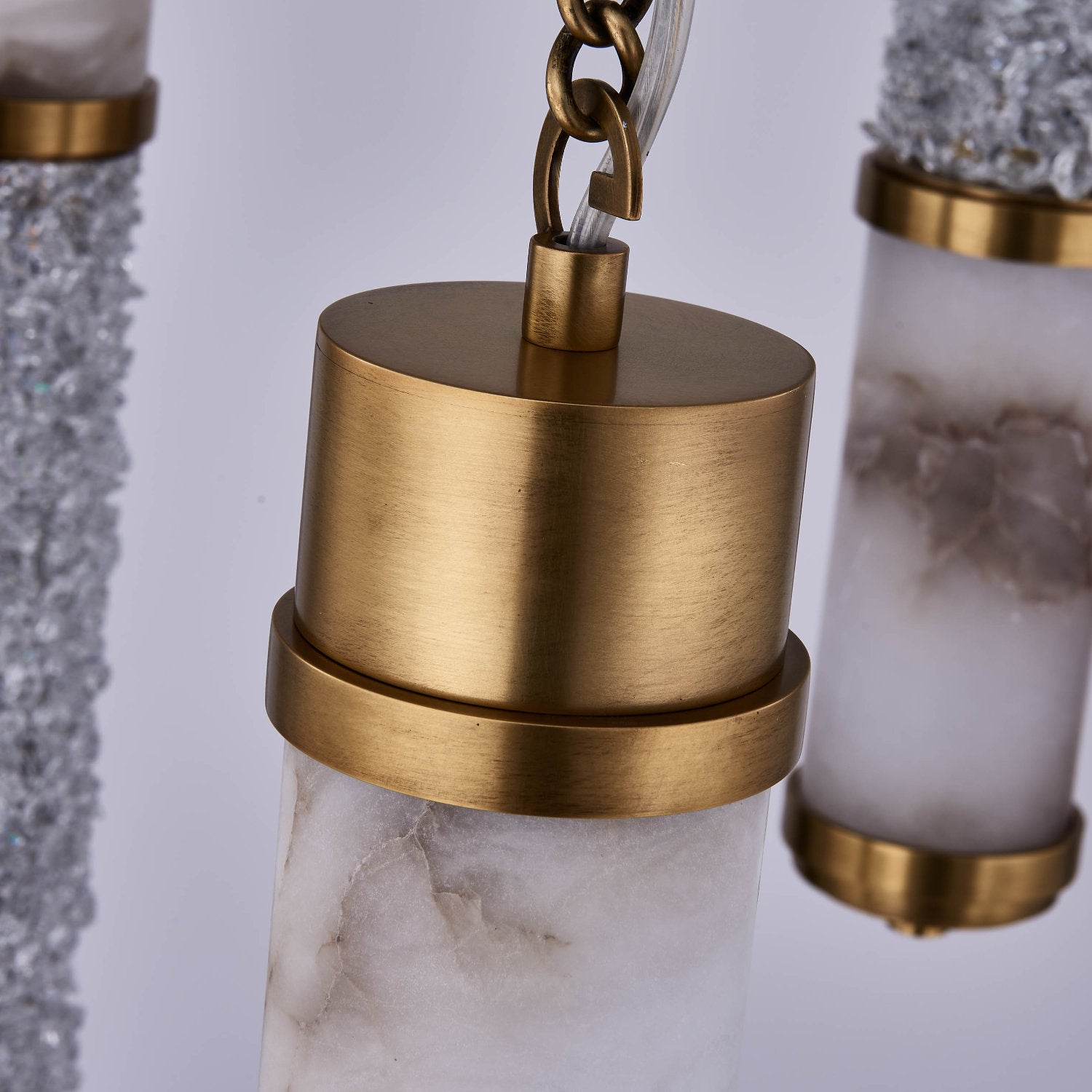 44'' Tubo 5 Light True Brass Multi-Pendant