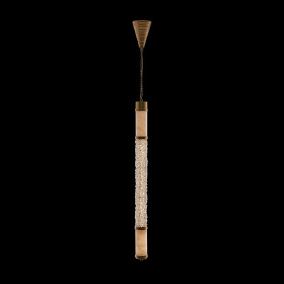 42'' Tubo 1 Light True Brass Pendant