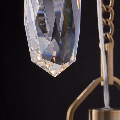 15'' Diamante 3 Light Winter Brass Multi-Pendant
