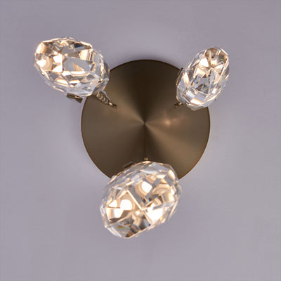 15'' Diamante 3 Light Winter Brass Multi-Pendant