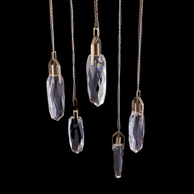 15'' Diamante 5 Light Winter Brass Multi-Pendant