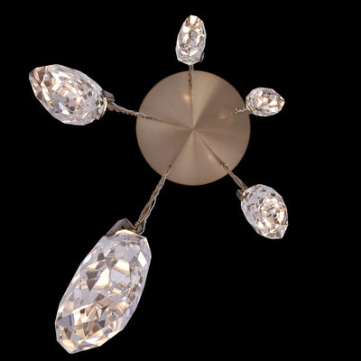 15'' Diamante 5 Light Winter Brass Multi-Pendant