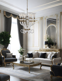 36'' Bianca 6 Light Winter Brass Chandelier