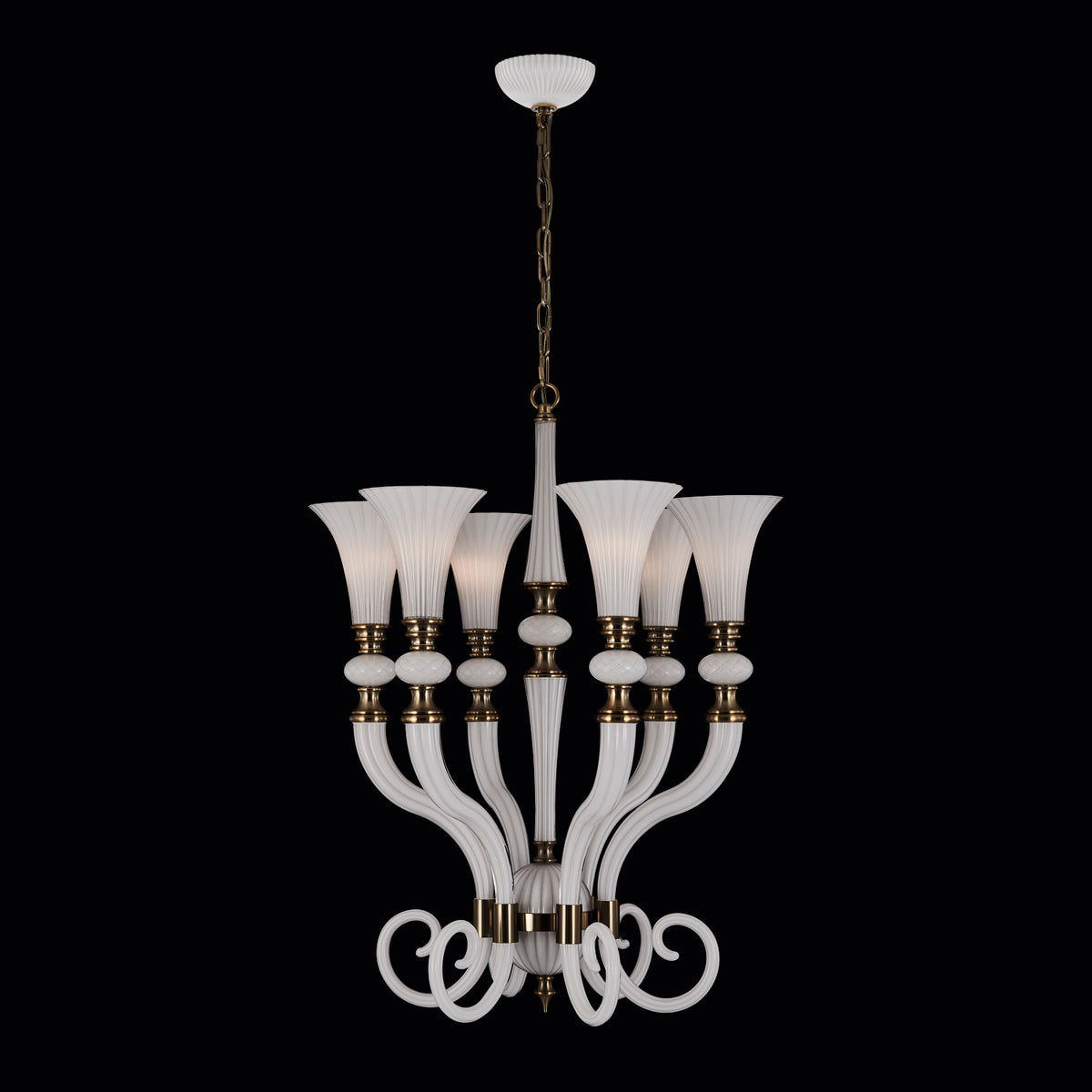 36'' Bianca 6 Light Winter Brass Chandelier