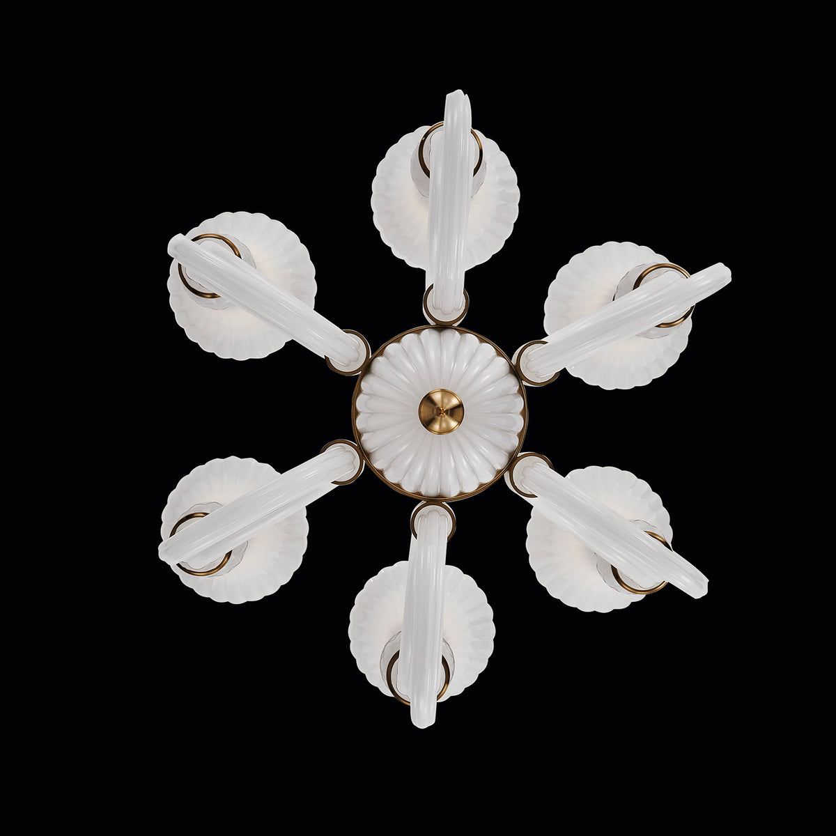 36'' Bianca 6 Light Winter Brass Chandelier