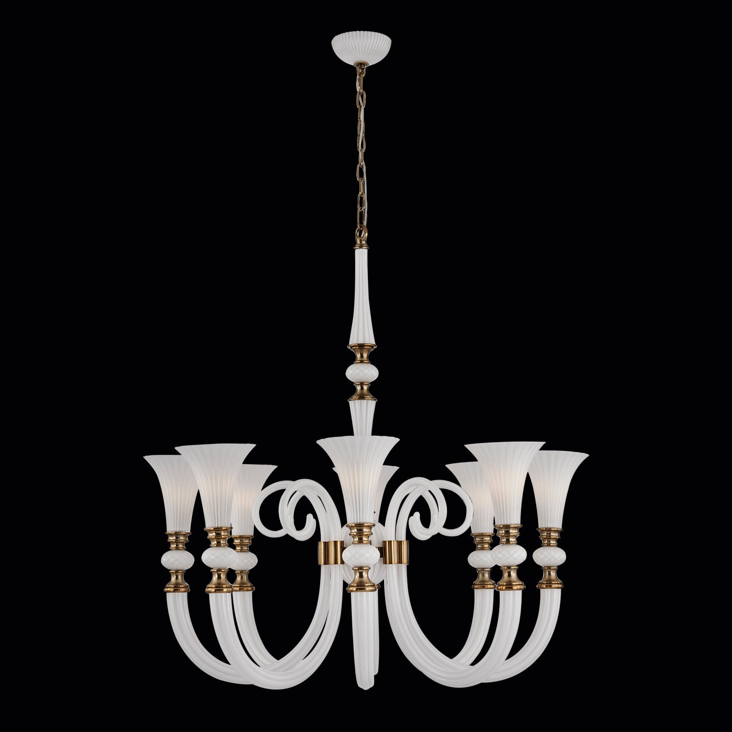 43'' Bianca 8 Light Winter Brass Chandelier