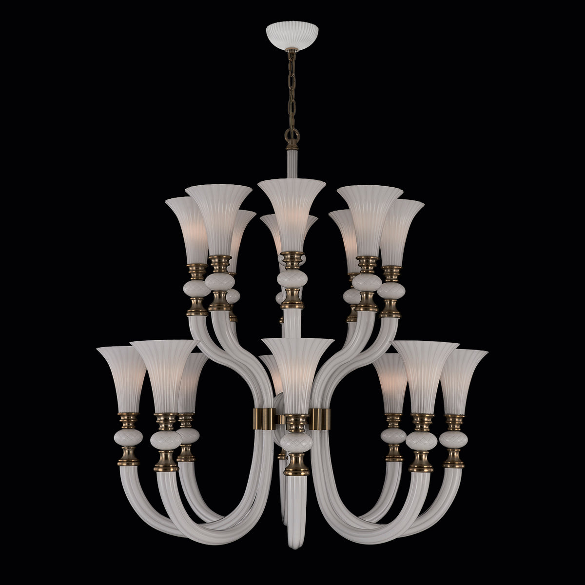44'' Bianca 16 Light Winter Brass Chandelier