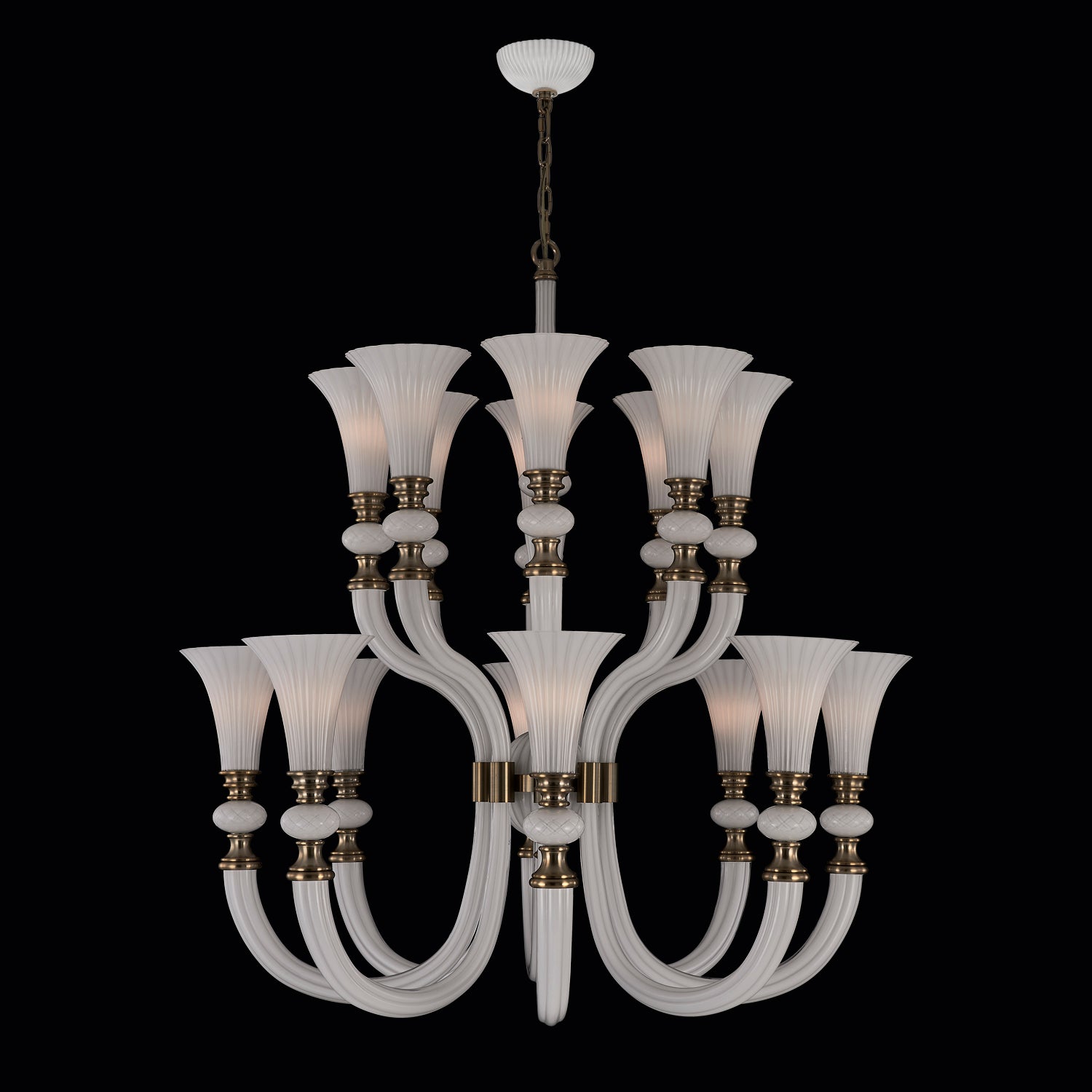 44'' Bianca 16 Light Winter Brass Chandelier