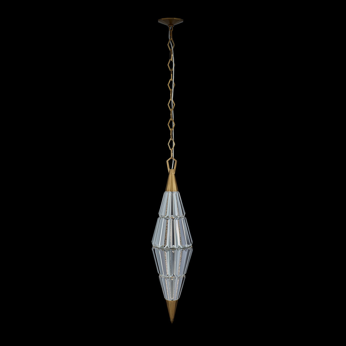 44'' Allungato 1 Light True Brass Pendant