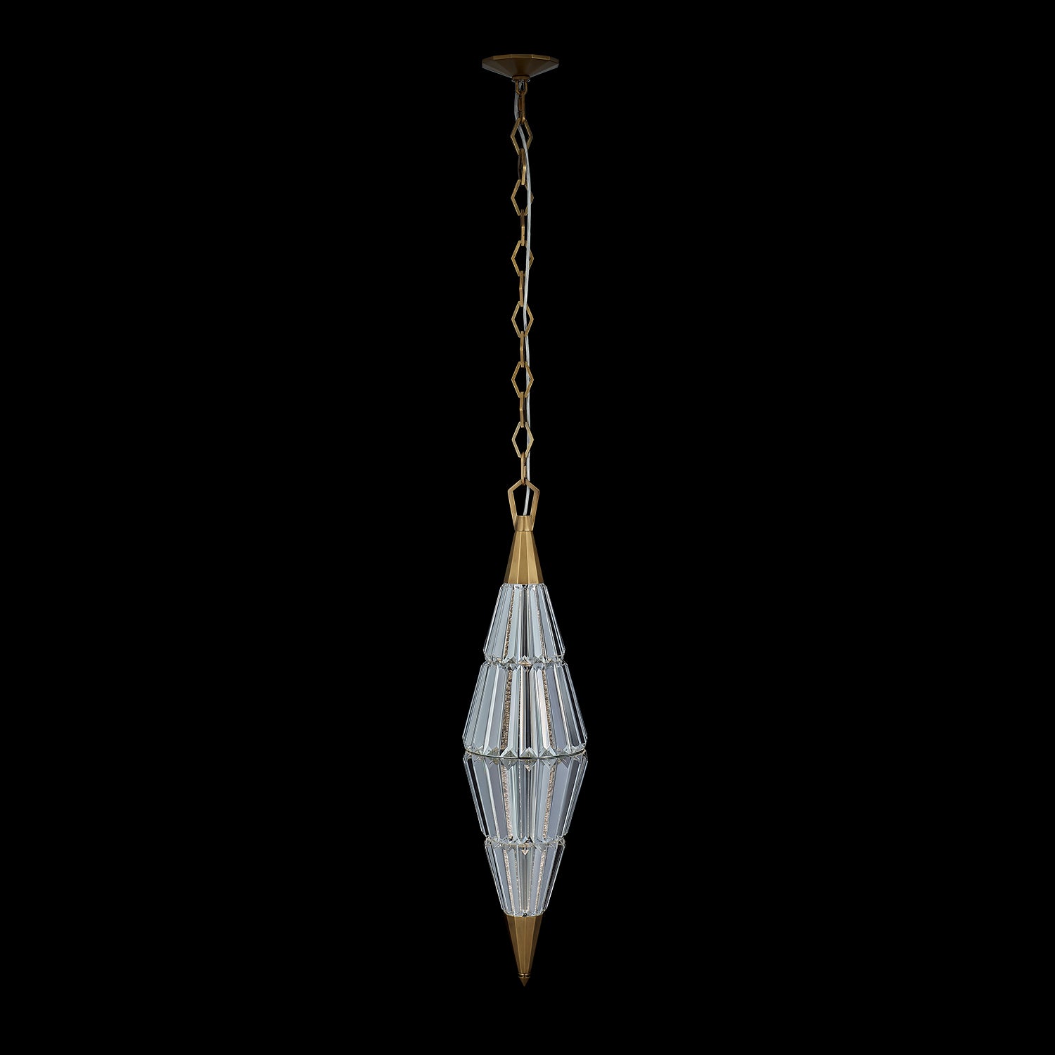 44'' Allungato 1 Light True Brass Pendant