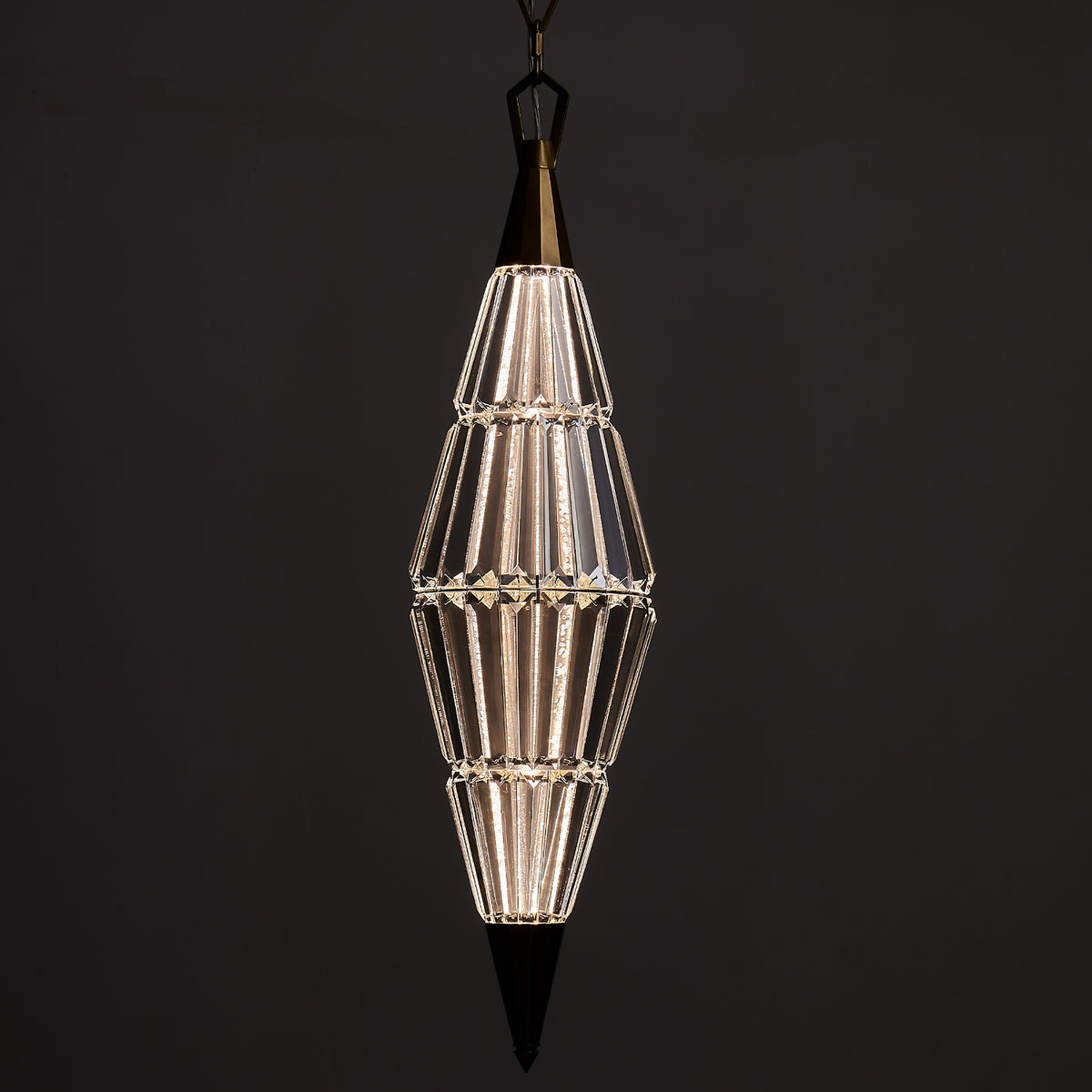 44'' Allungato 1 Light True Brass Pendant