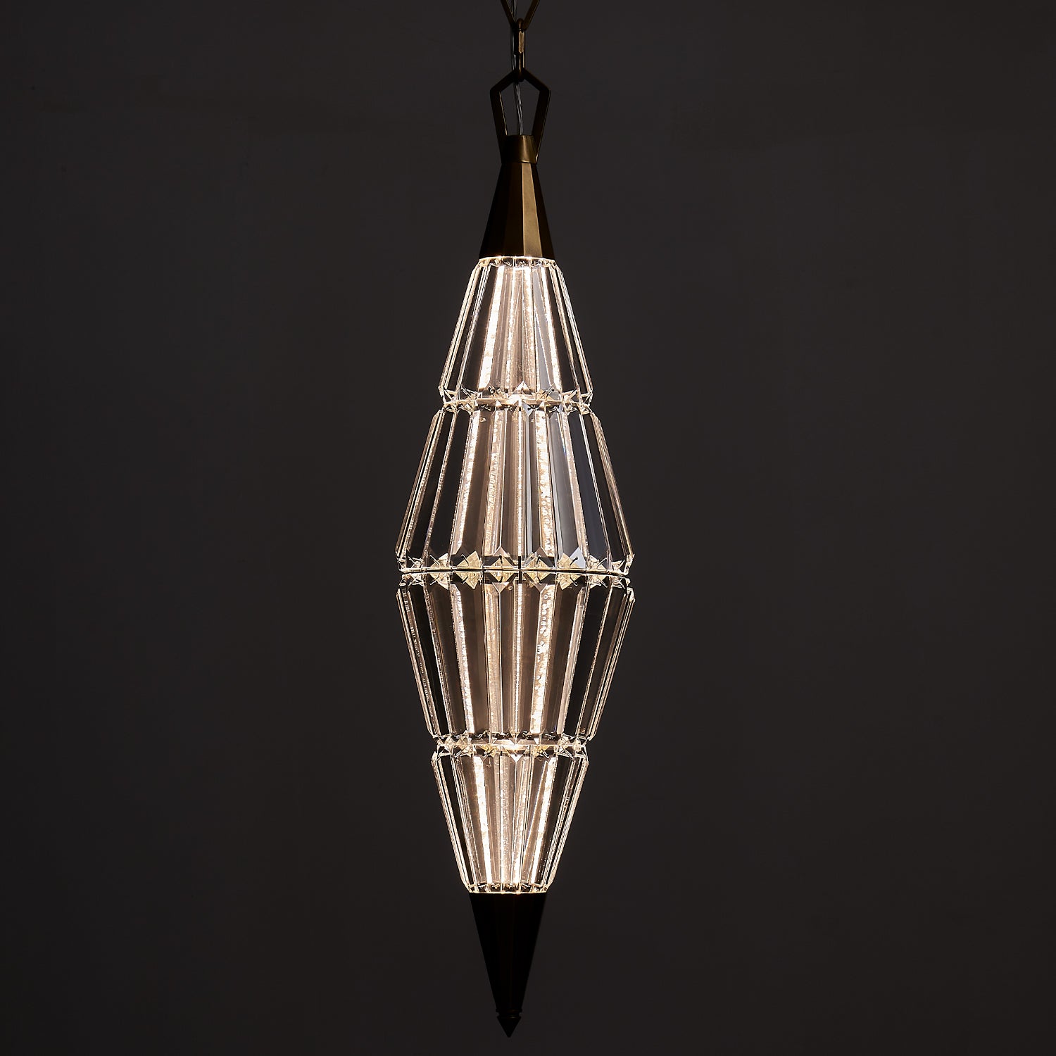 44'' Allungato 1 Light True Brass Pendant