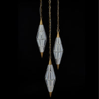 Allungato 3 Light True Brass Multi-Pendant