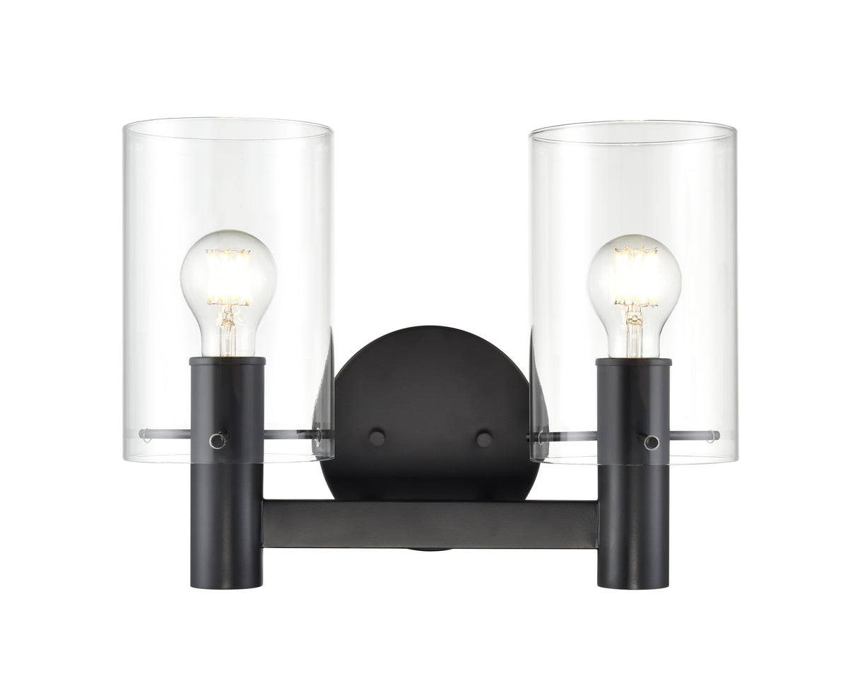 15'' Apolla Matte Black 2 Light Bath Vanity
